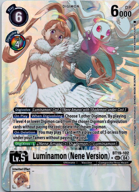 Luminamon (Nene Version) (Alternate Art) [BT19-102 SEC] [Release Special Booster 2.5] Foil