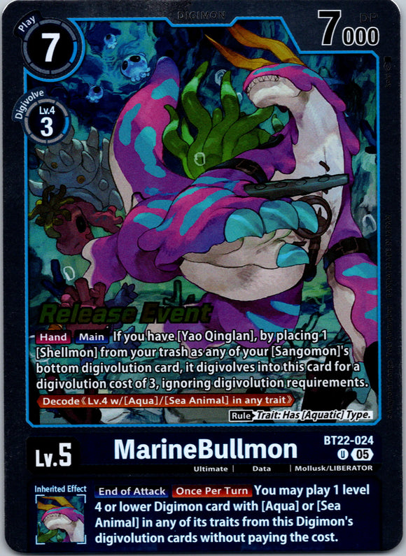MarineBullmon [BT22-024 U] [Cyber Eden Release Event Cards] Foil