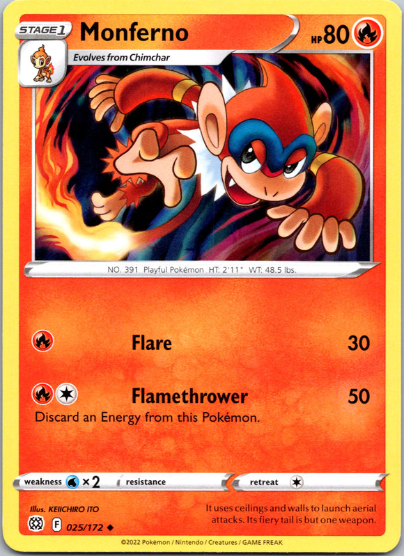 Monferno [025/172] [Brilliant Stars] Reverse Holofoil