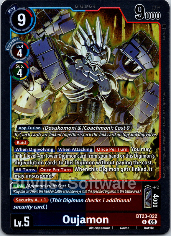 Oujamon [BT23-022 R] [Hackers' Slumber] Foil