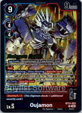 Oujamon [BT23-022 R] [Hackers' Slumber Release Event Cards] Foil