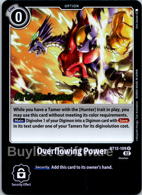 Overflowing Power [BT12-109] [Across Time Pre-Release Cards] Foil