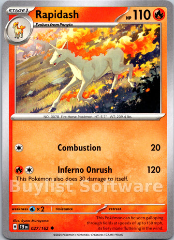 Rapidash [027/162] - (Temporal Forces) Reverse Holofoil