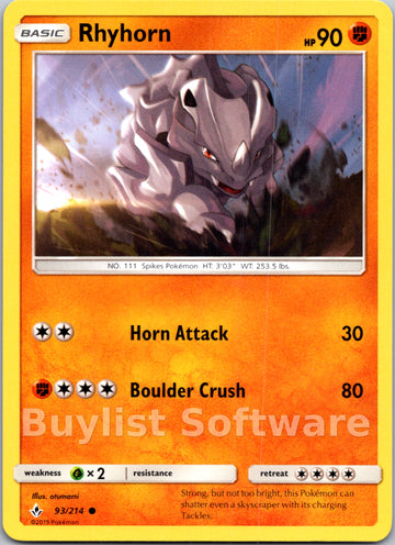 Rhyhorn (093/214) [Sun & Moon: Unbroken Bonds]