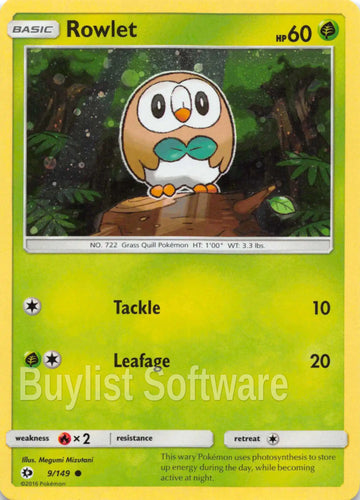 Rowlet (Cosmos Holo) [009/149] [Sun & Moon Base Set] Holofoil