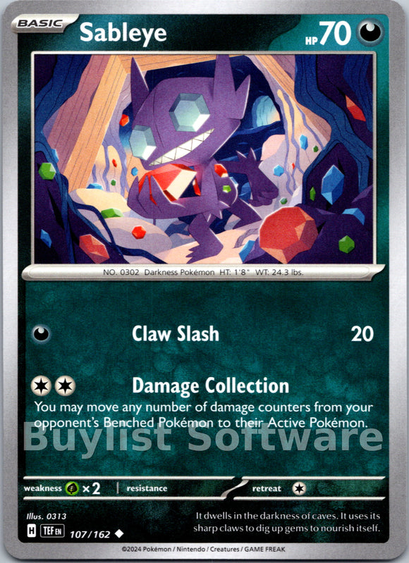 Sableye [107/162] - (Temporal Forces) Reverse Holofoil