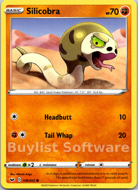 Silicobra (108/202) [Sword & Shield: Base Set]