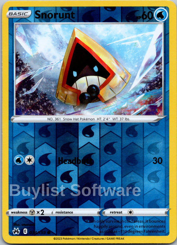 Snorunt [034/159] [Crown Zenith] Reverse Holofoil