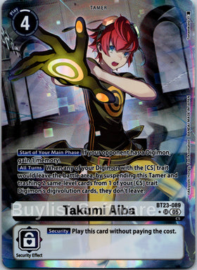 Takumi Aiba (Alternate Art) [BT23-089] [Hackers' Slumber] Foil