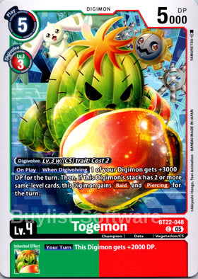 Togemon [BT22-048 C] [Cyber Eden]