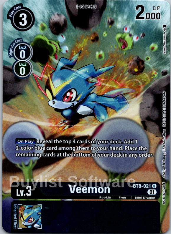 Veemon (Dimensional Phase Pre-Release) [BT8-021 U] [New Awakening] Foil