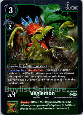 Vegiemon [BT22-049 U] [Cyber Eden Release Event Cards] Foil