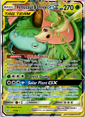 Venusaur & Snivy GX [1/236] [Cosmic Eclipse] Holofoil