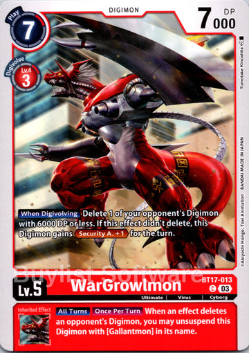 WarGrowlmon [BT17-013 C] [Secret Crisis]