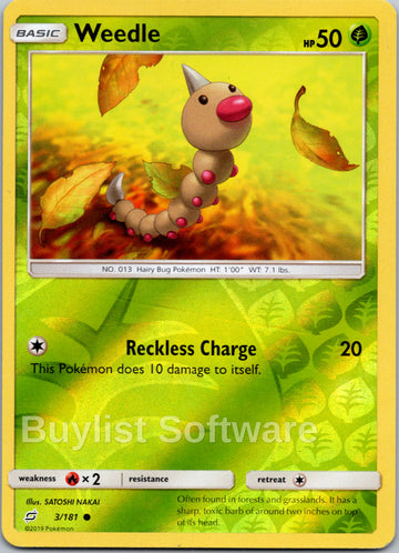 Weedle (3) [3/181] [Team Up] Reverse Holofoil