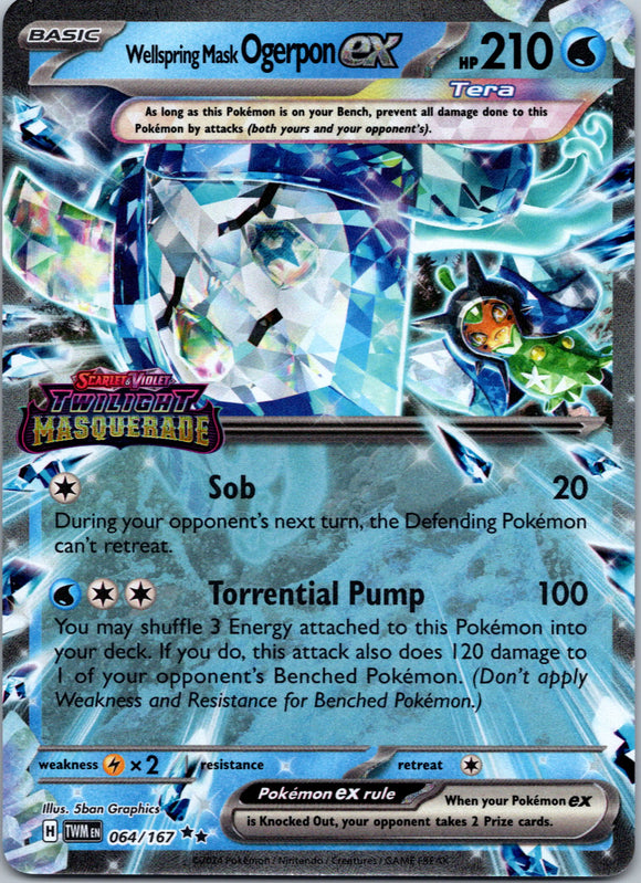 Wellspring Mask Ogerpon ex (Twilight Masquerade Stamp) [064/167] [Twilight Masquerade] Holofoil