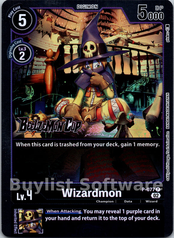 Wizardmon (Alternate Art) [P-077] [Starter Deck 14: Beelzemon Advanced Deck Set Pre-Release Cards] Foil