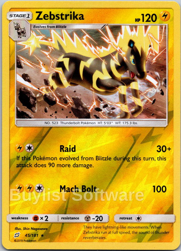Zebstrika [45/181] [Team Up] Reverse Holofoil