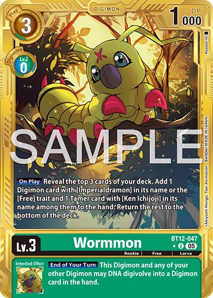 Wormmon - BT12-047 (Gold Border)