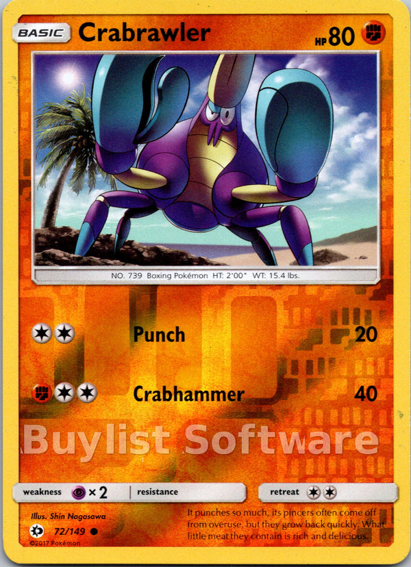 Crabrawler [72/149] [Sun & Moon Base Set] Reverse Holofoil