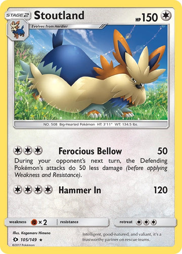 Stoutland [105/149] [Sun & Moon Base Set] Reverse Holofoil