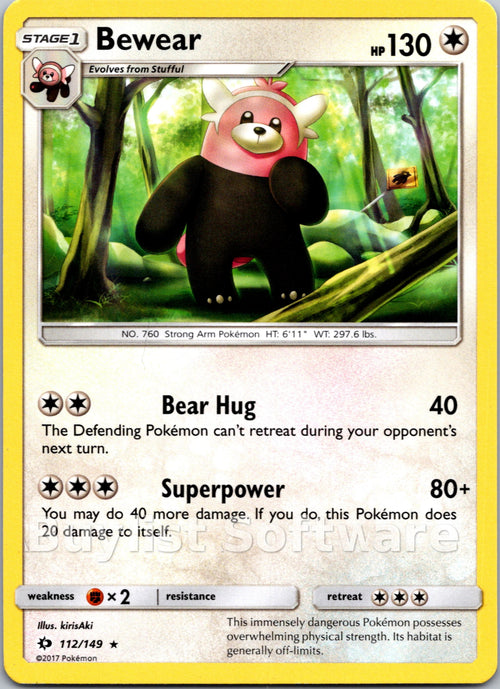 Bewear [112/149] [Sun & Moon Base Set] Reverse Holofoil