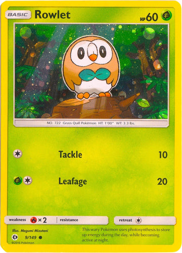 Rowlet (Cosmos Holo) [009/149] [Sun & Moon Base Set] Holofoil