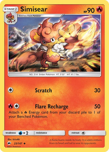 Simisear [23/147] [Burning Shadows] Reverse Holofoil