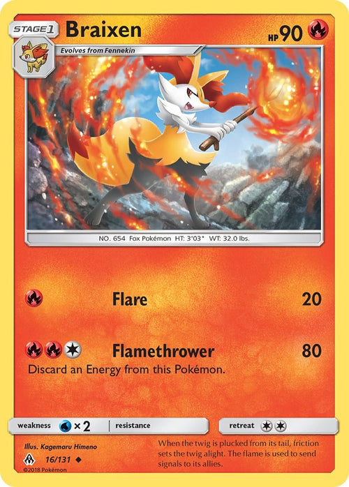 Braixen [16/131] [Forbidden Light] Reverse Holofoil
