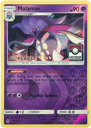 Malamar (League Challenge) [4th Place] [051/131] [League & Championship Cards] Reverse Holofoil