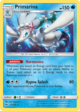 Primarina [67/214] [Lost Thunder] Reverse Holofoil