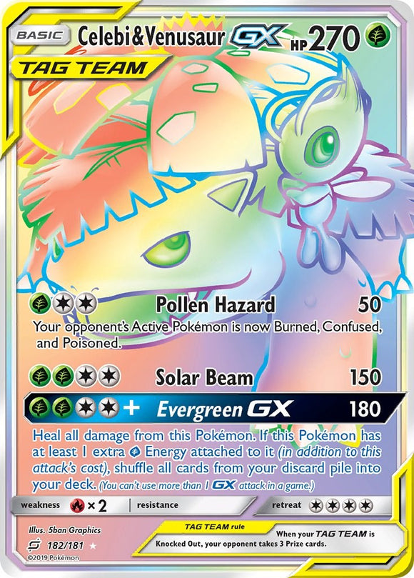 Celebi & Venusaur GX [182/181] [Team Up] Holofoil
