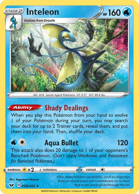 Inteleon [058/202] [Sword & Shield Base Set] Reverse Holofoil