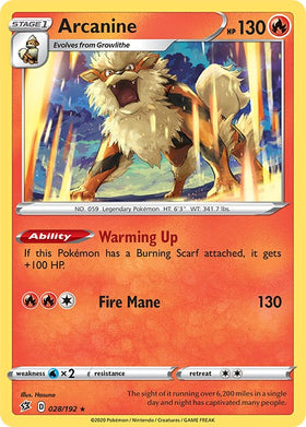 Arcanine [028/192] [Rebel Clash] Reverse Holofoil