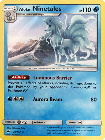 Alolan Ninetales (Water Web Holo) [028/147] [Burning Shadows] Holofoil