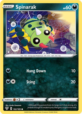 Spinarak [102/189] [Darkness Ablaze] Reverse Holofoil