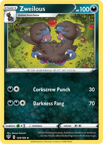 Zweilous [109/189] [Darkness Ablaze] Reverse Holofoil