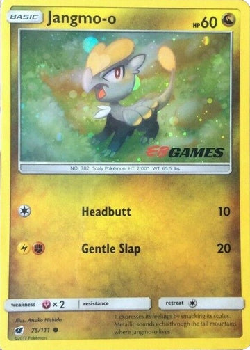 Jangmo-o (Cosmos Holo) (EB Games Promo) [075/111] [Crimson Invasion] Holofoil