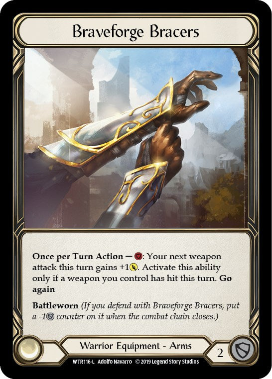 Braveforge Bracers [WTR116] [Welcome to Rathe] Unlimited Edition Rainbow Foil
