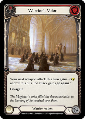 Warrior's Valor (Red) [WTR129] [Welcome to Rathe] 1st Edition Rainbow Foil