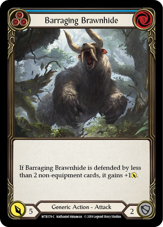 Barraging Brawnhide (Blue) [WTR178] [Welcome to Rathe] Unlimited Edition Rainbow Foil