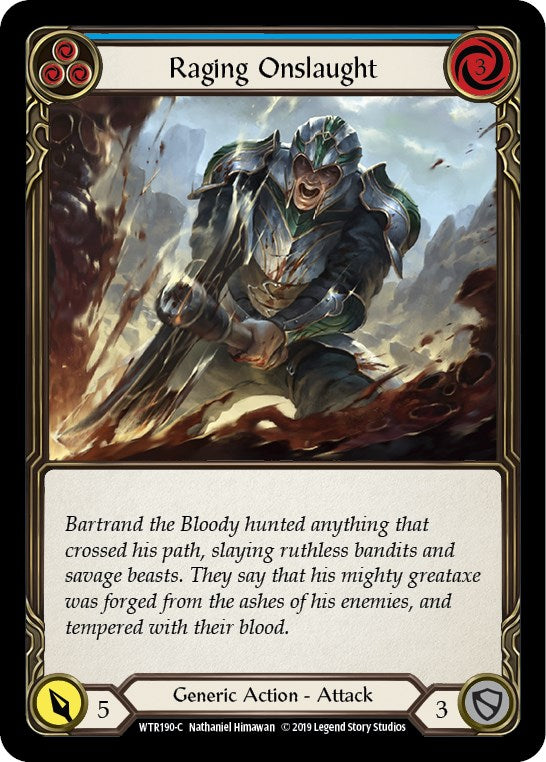 Raging Onslaught (Blue) [WTR190] [Welcome to Rathe] Unlimited Edition Rainbow Foil