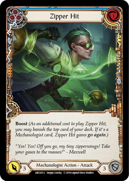 Zipper Hit (Blue) [ARC031] [Arcane Rising] 1st Edition Normal