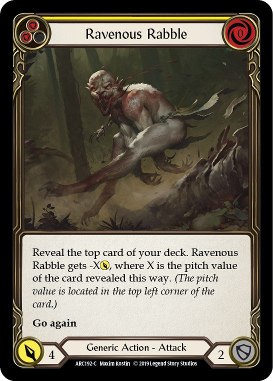 Ravenous Rabble (Yellow) [ARC192] [Arcane Rising] 1st Edition Normal