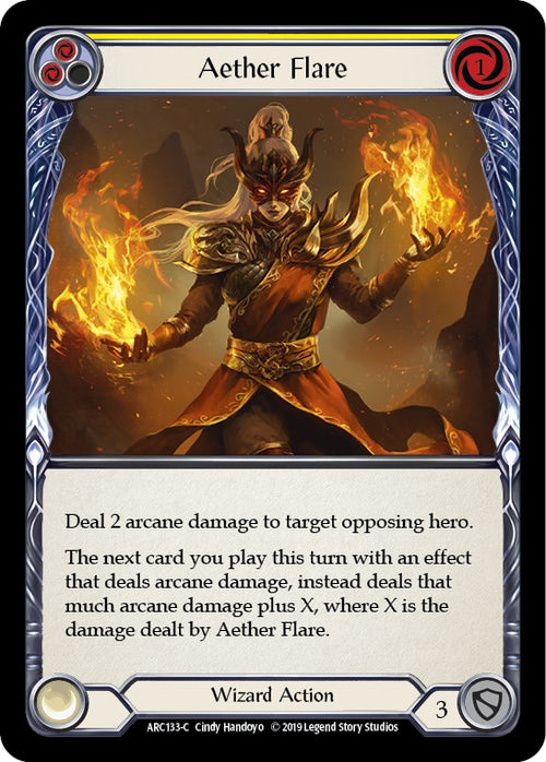 Aether Flare (Yellow) [ARC133] [Arcane Rising] 1st Edition Rainbow Foil