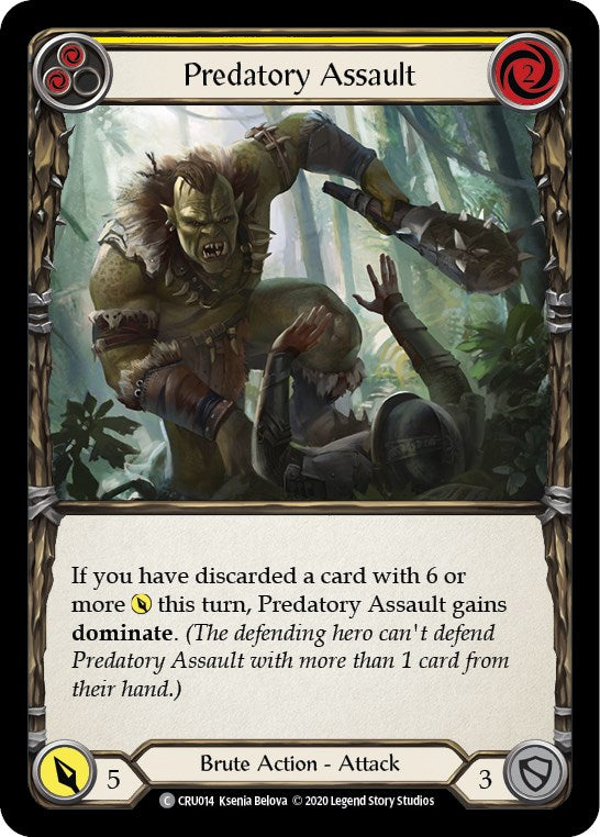 Predatory Assault (Yellow) [CRU014] [Crucible of War] Unlimited Edition Rainbow Foil