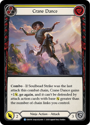 Crane Dance (Yellow) [CRU058] [Crucible of War] Unlimited Edition Rainbow Foil