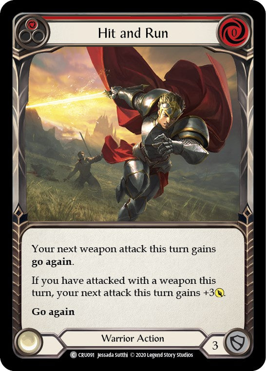 Hit and Run (Red) [CRU091] [Crucible of War] Unlimited Edition Rainbow Foil