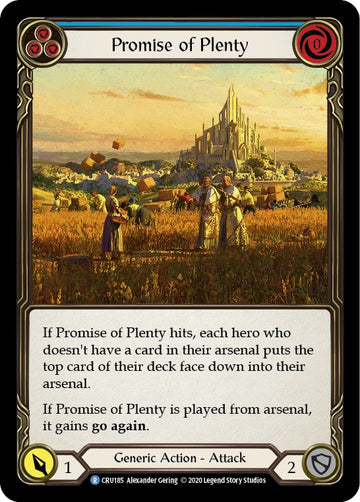 Promise of Plenty (Blue) [CRU185] [Crucible of War] Unlimited Edition Normal