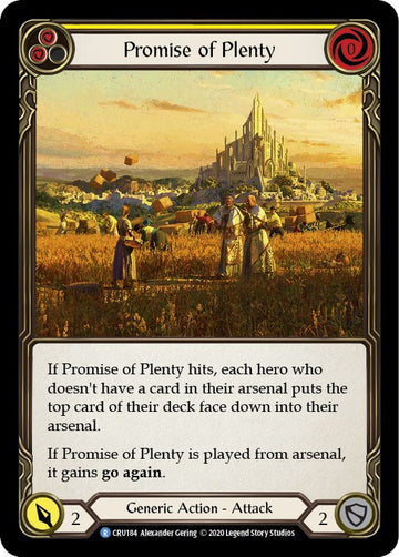 Promise of Plenty (Yellow) [CRU184] [Crucible of War] Unlimited Edition Rainbow Foil
